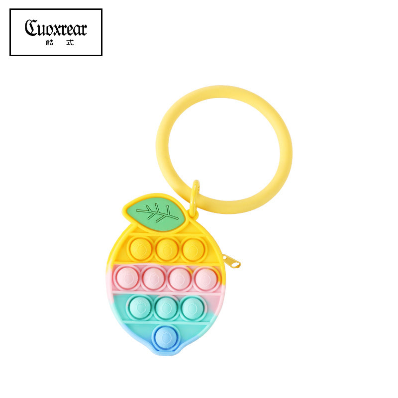 Wholesale Press Cute Zipper Decompression Tool Mini Silica gel Keychains